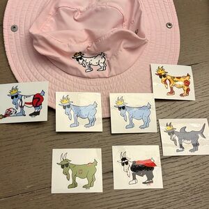 GOAT USA OG pink bucket hat & stickers!
